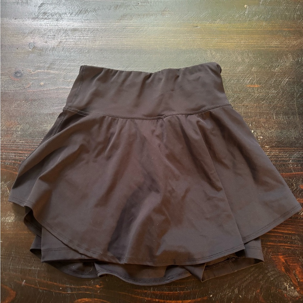 Old Navy Brown High-Low Skater Mini Skirt Casual